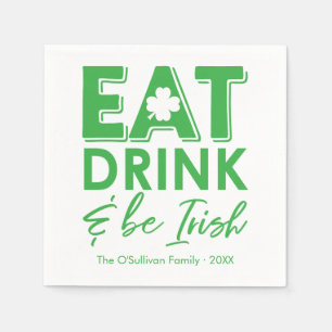 Eet, Drink & Wees Iers Typografie St. Patrick's Da Servet