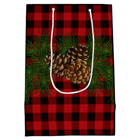 Eet, drink, wees lekker - Holiday pinecone red pla Medium Cadeauzakje (Achterkant)
