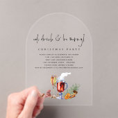 Eet Drink Wees vrolijk Kerst Acryl Acryl Uitnodigingen (Insitu (Draagbaar))