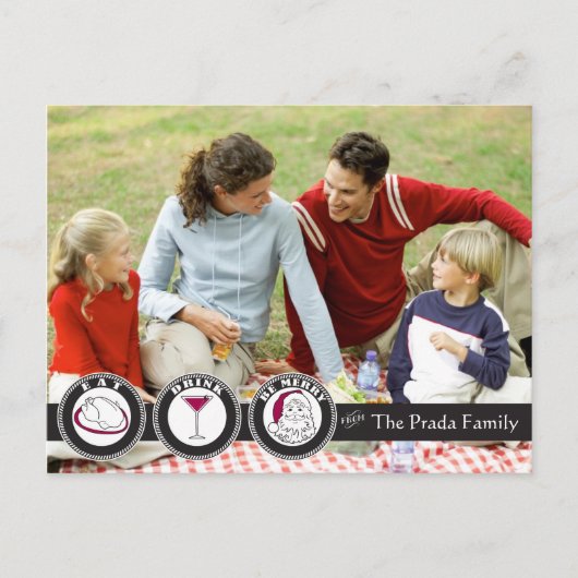 Eet, Drink, wees vrolijk kerst Kaart (Voorkant)