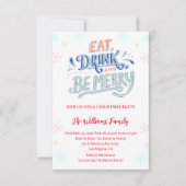 Eet drink & Wees vrolijk kerstfeest uitnodiging (Voorkant)