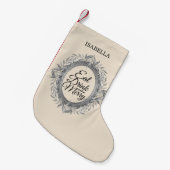 Eet Drink Wees Vrolijk Zilveren Bladeren Krans Naa Kleine Kerstsok (Voorkant (Hangend))