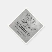 Eet drink worden getrouwd zilveren glitter bruilof servetten (Hoek)