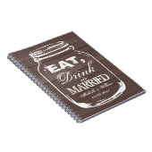 Eet drink worden getrouwde metselaar pot bruiloft notitieboek (Rechterzijde)