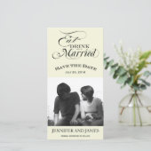 Eet, Drink, Wordt Getrouwd Save the Date Foto Kaar (Staand voorkant)