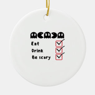 Eet Drink Wordt Schrikwekkend Minimaal Schoon Keramisch Ornament