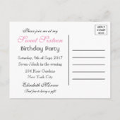 Eet, Drink, ze is lief zestien jarig Uitnodiging Briefkaart (Achterkant)