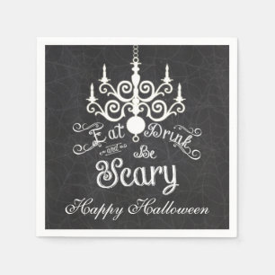 Eet Drink Zijn Schrik Halloween Krijt Feest Servet