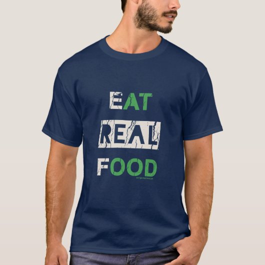 Eet echt voedsel lokaal t-shirt (Voorkant)