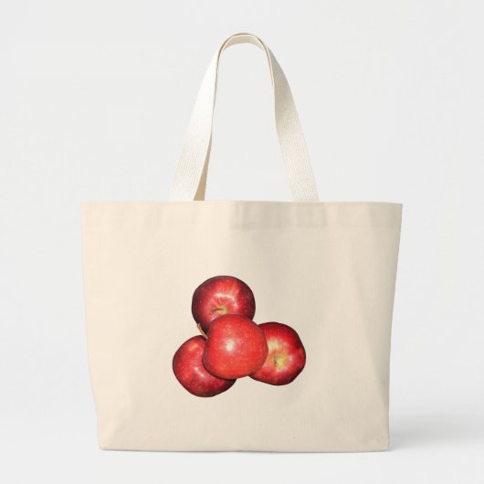 Eet een appel en ga naar bed grote tote bag (Voorkant)