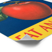 Eet een Apple met  illustratie Poster (Hoek)