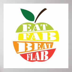 Eet een flab, versla een lettertype poster