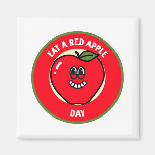 Eet een rode appeldag magneet