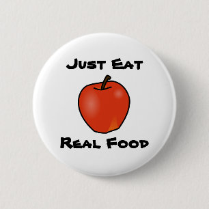 Eet enkel Echt Voedsel Ronde Button 5,7 Cm