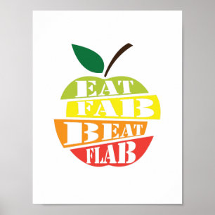 Eet fantastisch, versla vet citaat ontwerp poster