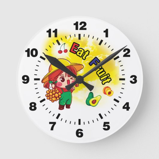 Eet fruit van de klok (Voorkant)