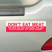 Eet geen vlees bumpersticker (Op auto)