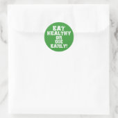 Eet gezond ronde sticker (Tas)