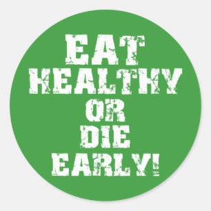 Eet gezond ronde sticker