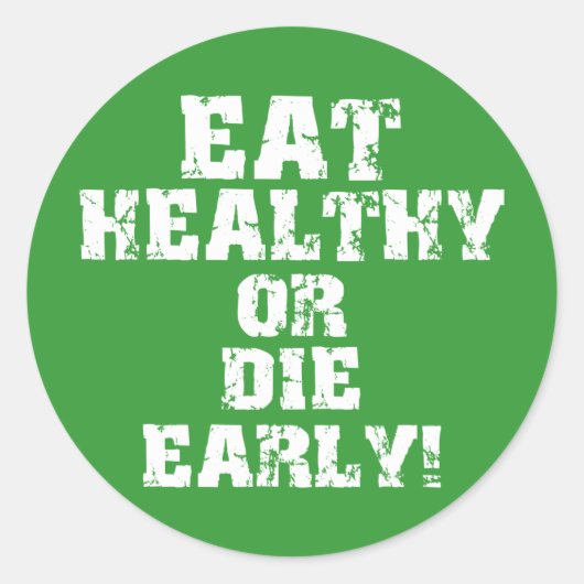 Eet gezond ronde sticker (Voorkant)
