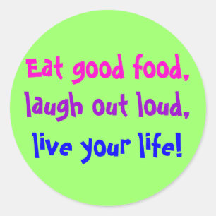 Eet goed eten! ronde sticker