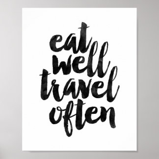 Eet goed reizen vaak poster