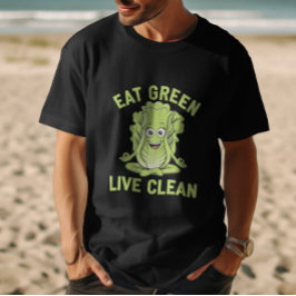 Eet groen, leef schoon t-shirt