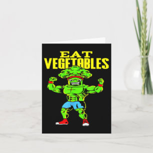 Eet groenten Grappige Broccoli Fitness Versterking Kaart
