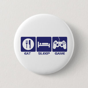 Eet het Spel van de Slaap Ronde Button 5,7 Cm