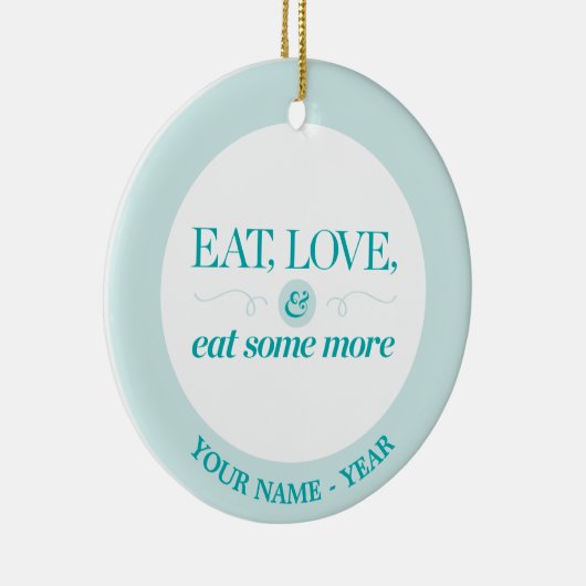 Eet, hou en eet meer keramisch ornament (Rechts)