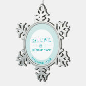 Eet, houd & eet van wat meer tin sneeuwvlok ornament (Rechts)