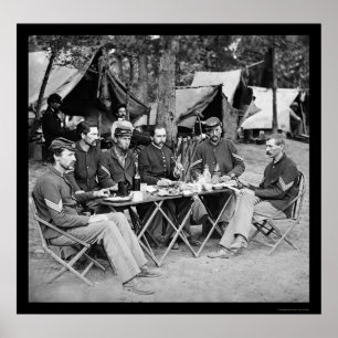 Eet in het Camp Mess bij Bealeton, VA 1863 Poster