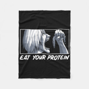 Eet Je Eiwit Anime Gym Manga Bodybuilding Fitn Fleece Deken