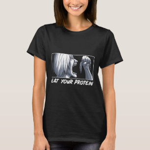 Eet Je Eiwit Anime Gym Manga Lichaam Bouwen Fitnes T-shirt