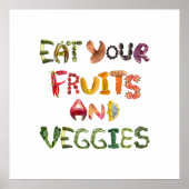 Eet je fruit en groenten Gezond eten Poster (Voorkant)
