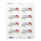 Eet je groenten etiket (Full Sheet)