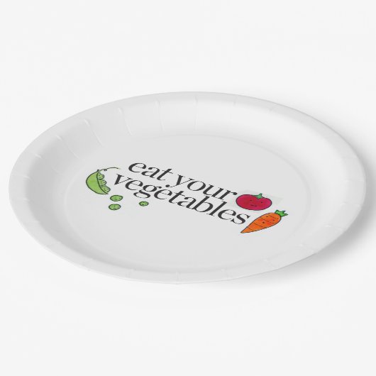 Eet je groenten papieren bordje (Gekanteld)