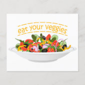 Eet je groenten Quote verse salade mix kom (Voorkant)