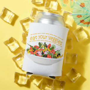 Eet je groenten Quote verse salade mix kom Blikjeskoeler