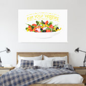 Eet je groenten Quote verse salade mix kom Canvas Afdruk (Insitu (Slaapkamer))