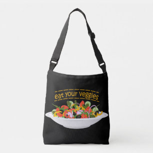Eet je groenten Quote verse salade mix kom Crossbody Tas