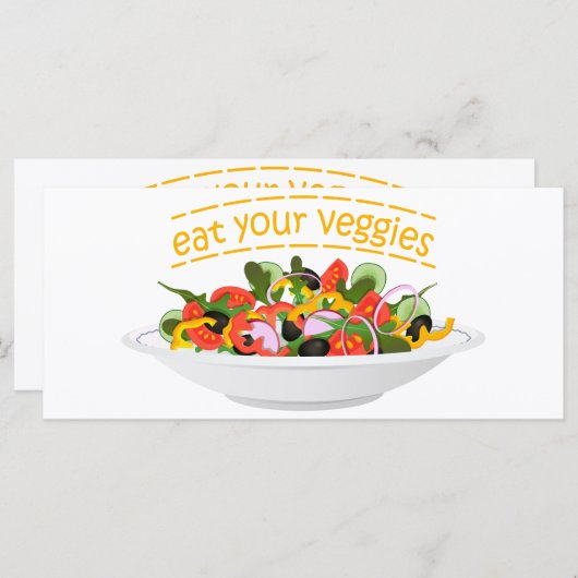 Eet je groenten Quote verse salade mix kom Menu (Voorkant / Achterkant)