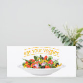 Eet je groenten Quote verse salade mix kom Menu (Staand voorkant)