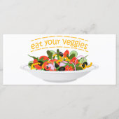 Eet je groenten Quote verse salade mix kom Menu (Voorkant)