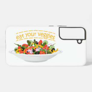 Eet je groenten Quote verse salade mix kom Samsung Galaxy Hoesje