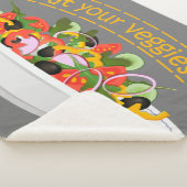 Eet je groenten Quote verse salade mix kom Sherpa Deken (3/4)