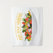 Eet je groenten Quote verse salade mix kom Wandkleed (Voorkant)