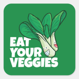 Eet je groenten - Sla Vierkante Sticker