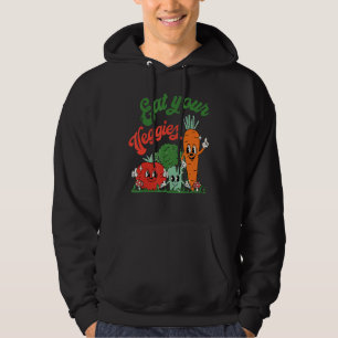Eet je groenten veganistisch hoodie