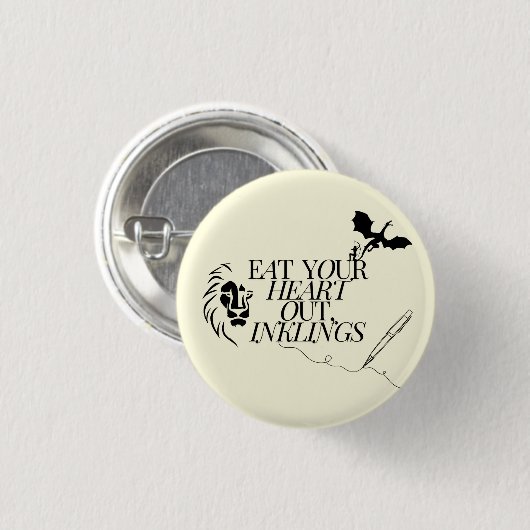 Eet je hart uit, Inklings Ronde Button 3,2 Cm (Voorkant /achterkant)